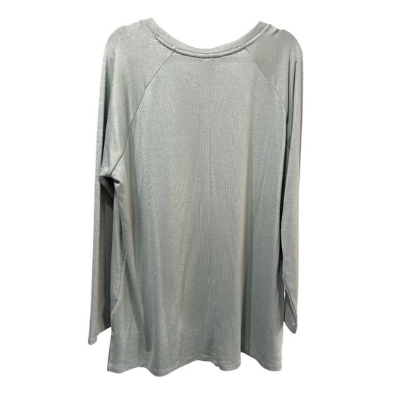 Banana Republic Long Sleeve Light Sage Green V-Neck Top Women’s XXL Rayon Blend - Picture 2 of 6